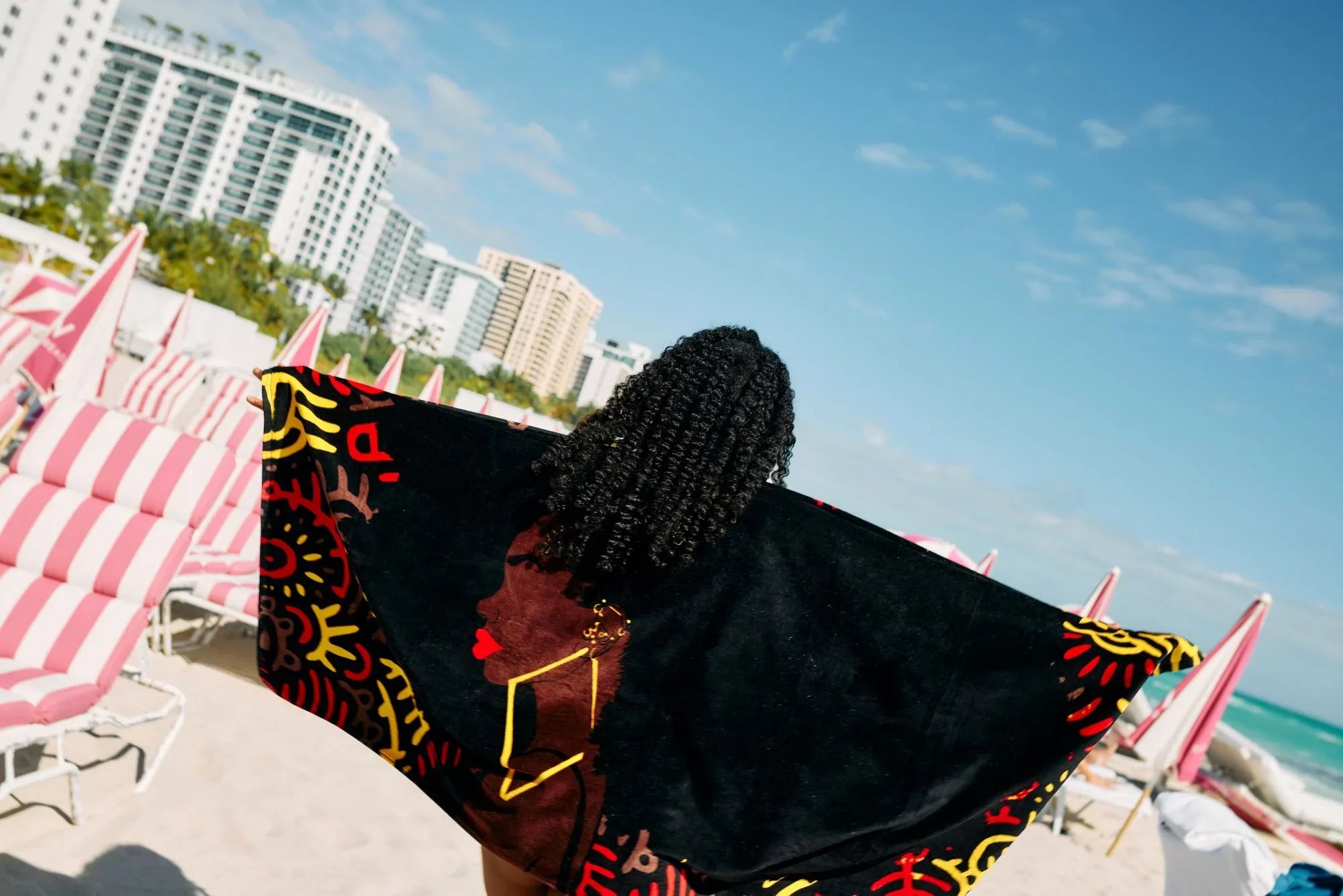 Pardon My Fro Harlem Black Large Plush Cotton Beach Towel Women 30" x 60", 1 Piece