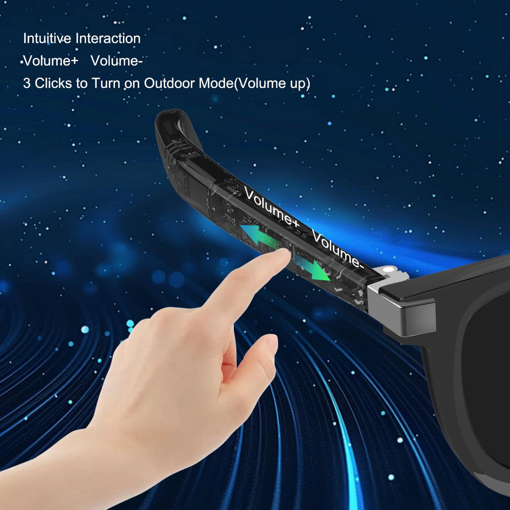 AI Camera Smart Glasses, 4K Video Sunglasses with 3600mAh Charging Case