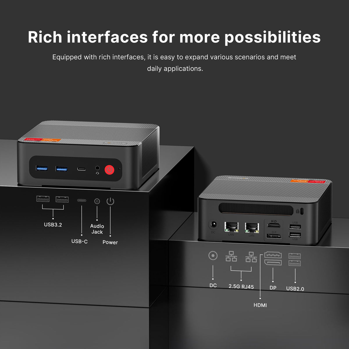 BOSGAME E4 Air Mini PC, AMD Ryzen 5 3500U 8GB DDR4 256GB SATA SSD