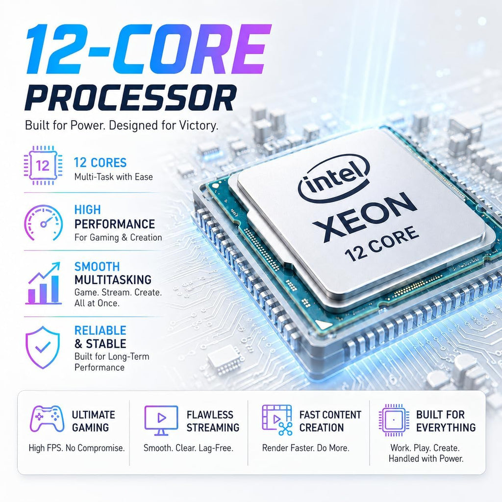 Gaming Desktop PC Computer 12-Core Processor Radeon RX580 GDDR5
