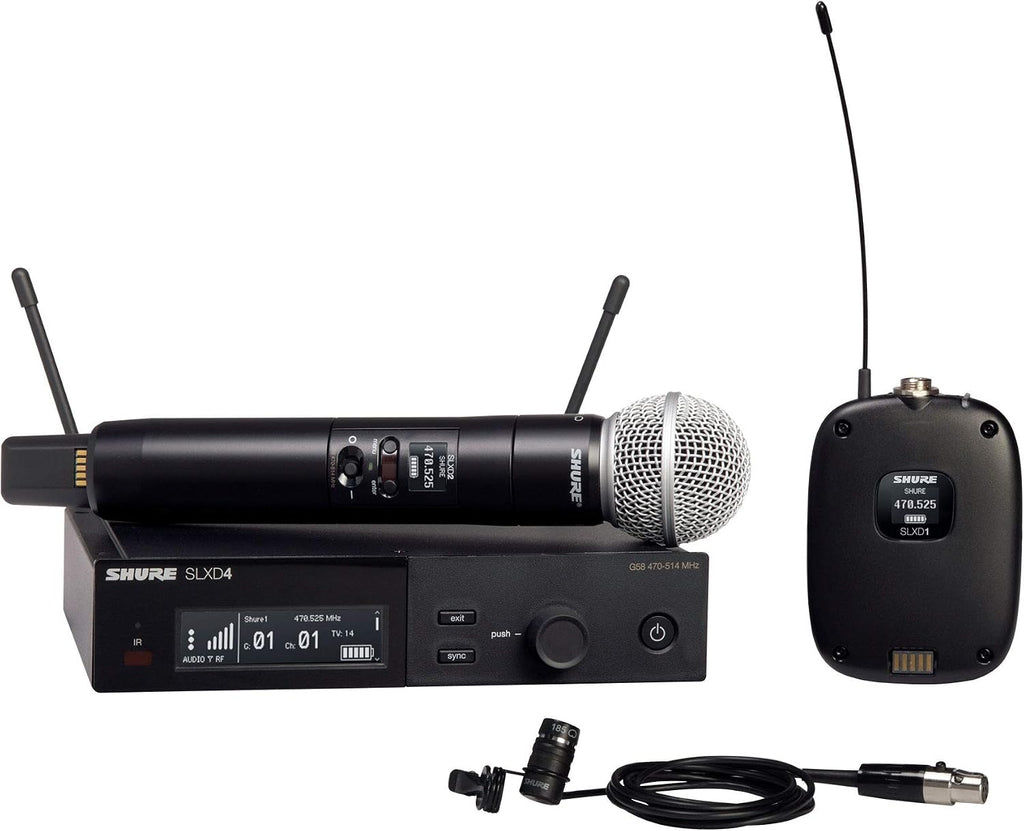 Shure SLXD124/85 Combo Wireless Handheld and Lavalier Microphone System - G58 Band
