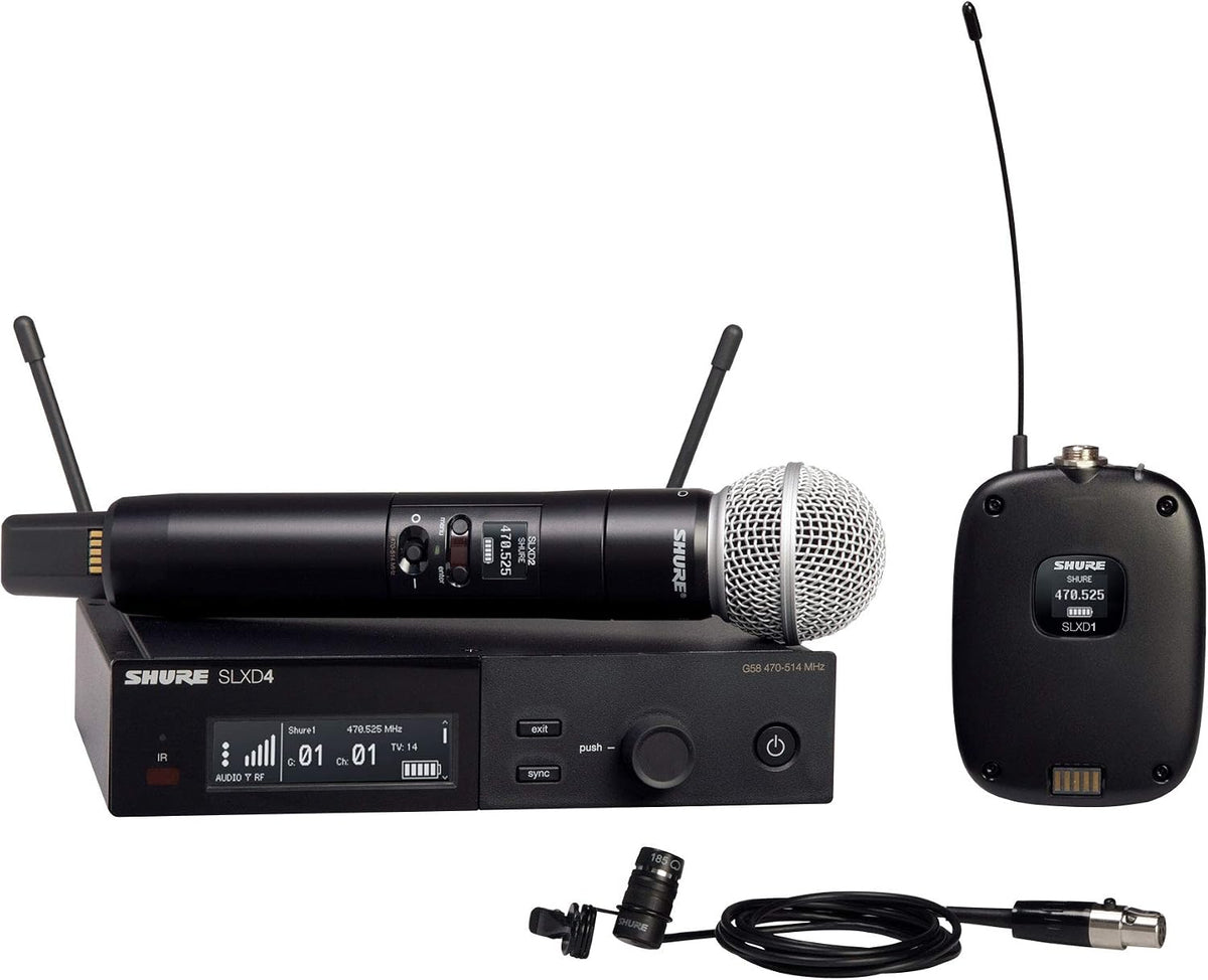 Shure SLXD124/85 Combo Wireless Handheld and Lavalier Microphone System - G58 Band