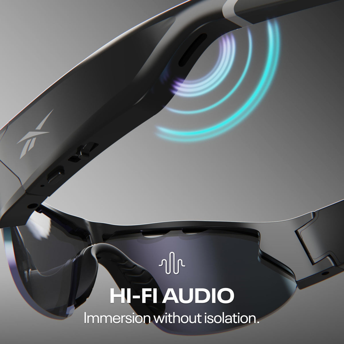 Reebok Flash Smart Audio Glasses, Iridescent Polarized, Powered by Lucyd
