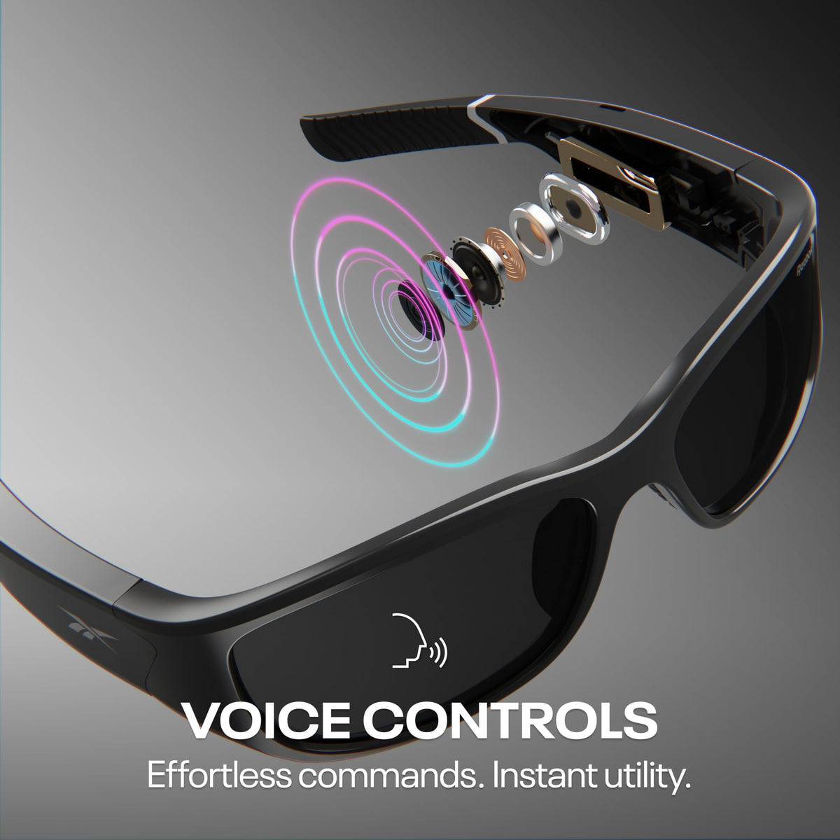 Reebok Flash Smart Audio Glasses, Iridescent Polarized, Powered by Lucyd