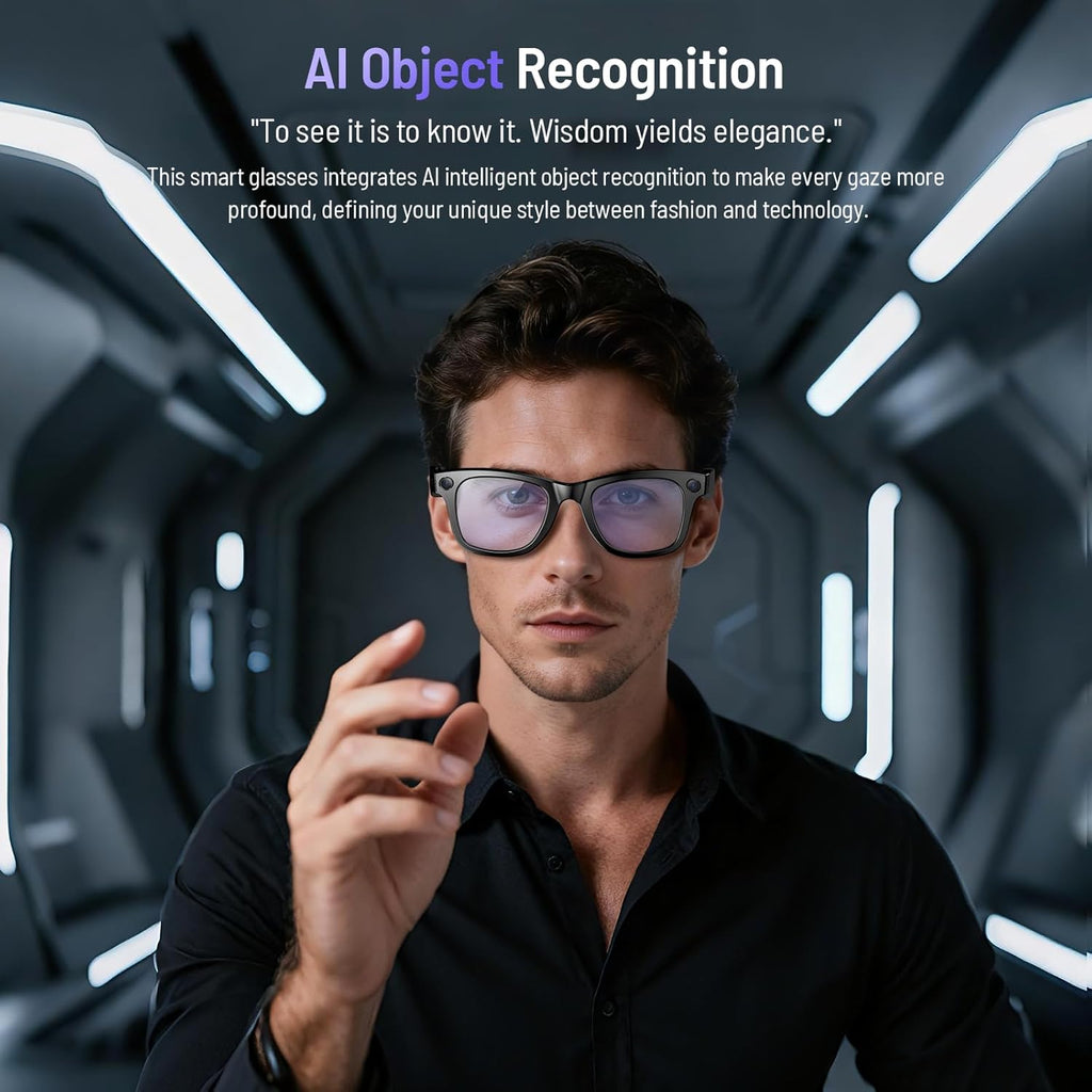 4K AI Smart Glasses with Camera, Bluetooth Call & Photochromic