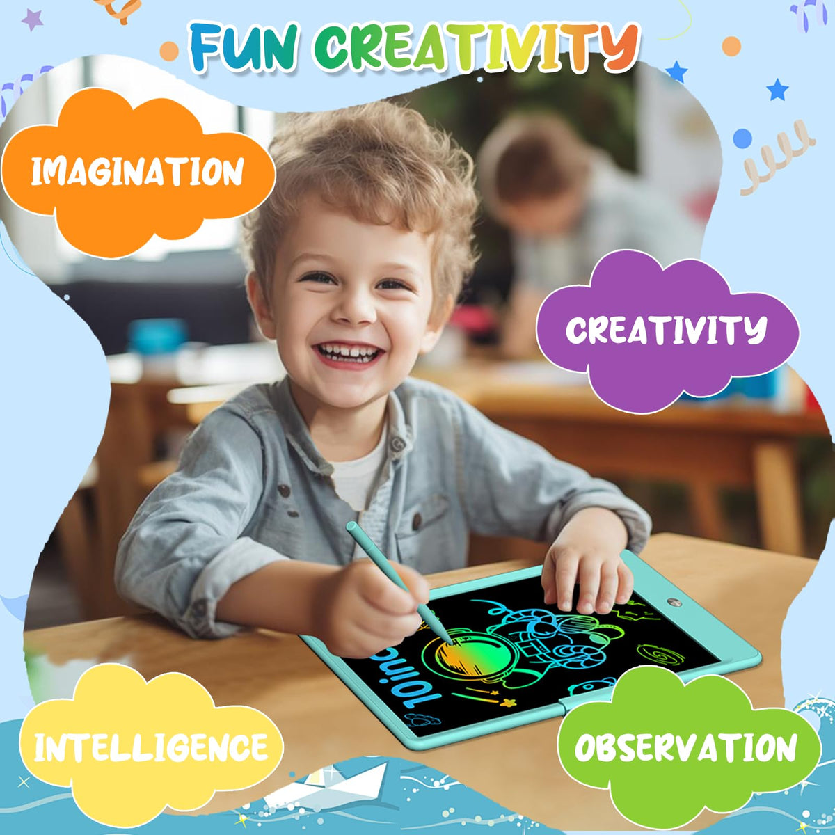 LCD Writing Tablet for Kids 10 Inch Reusable Drawing Tablets for Kids Colorful Writing Board Electronic Drawing Board Educational and Learning Toys for 2-4 Year Old Boys
