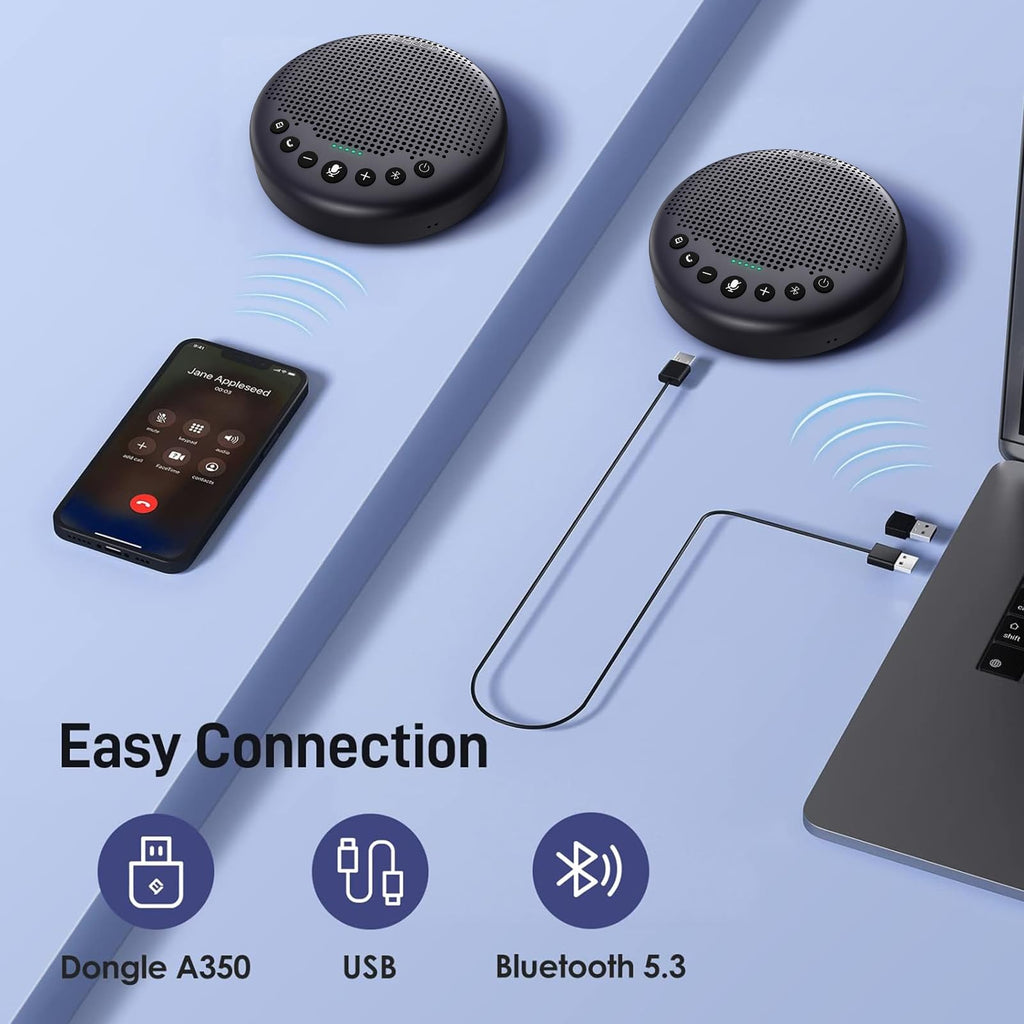 EMEET Luna Plus Kit Conference Speaker and Microphone with 8+1 Mics