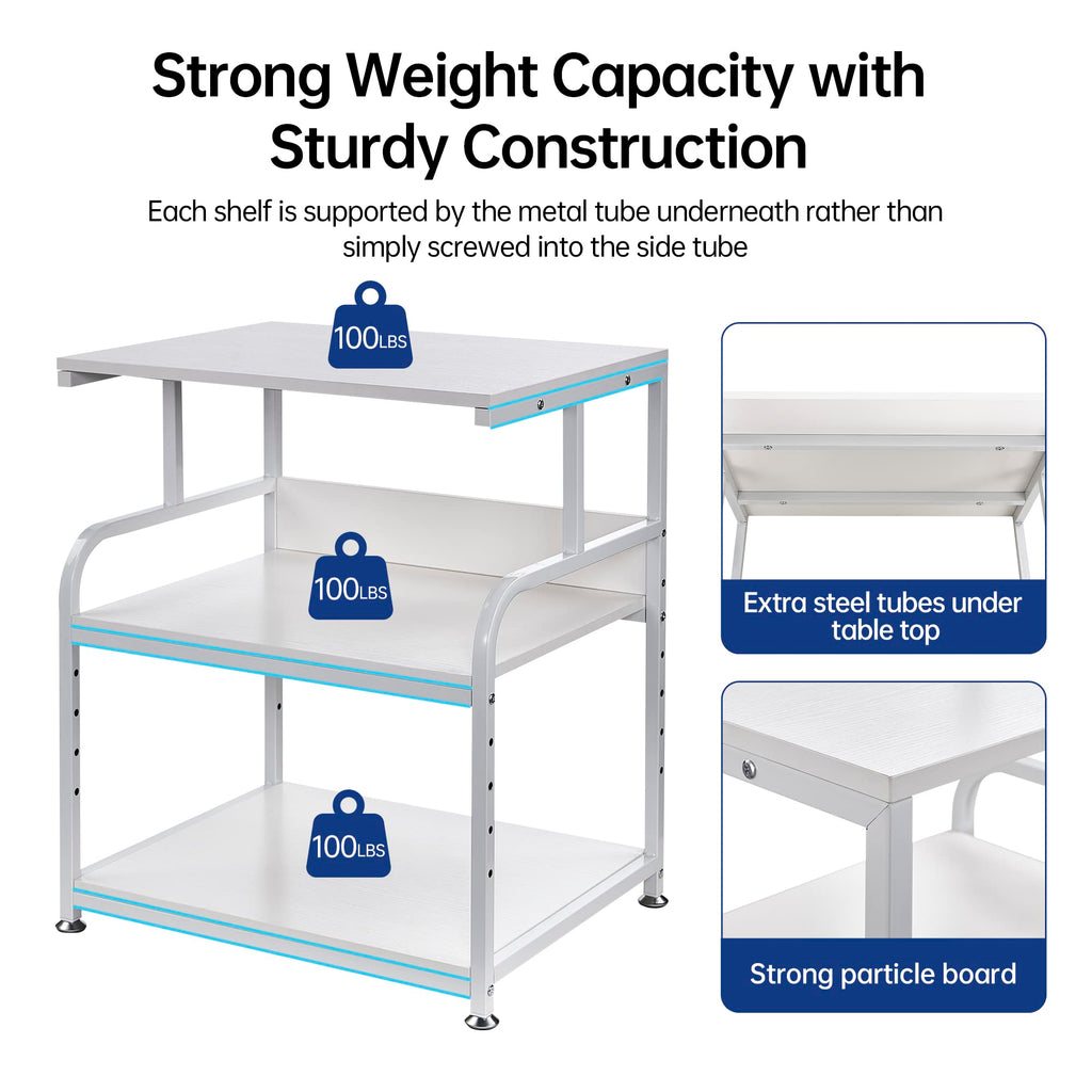 Fannova 23.6"x18.9"x30" Large Printer Stand with Adjustable Storage Shelf