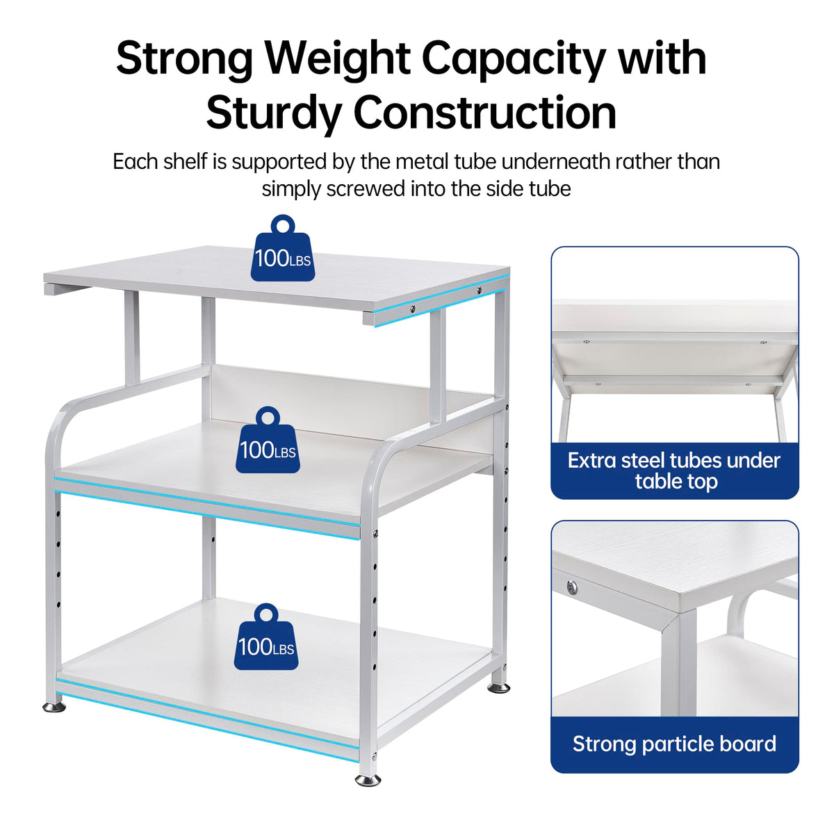 Fannova 23.6"x18.9"x30" Large Printer Stand with Adjustable Storage Shelf