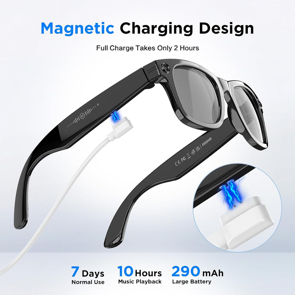 Smart Glasses with Camera, 13MP HD AI Recording Sunglasses for Men Women