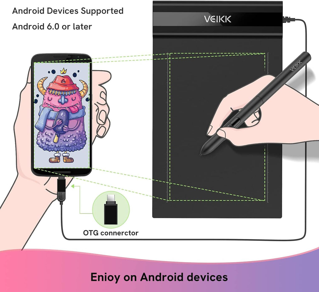 VEIKK S640 Drawing Tablet, 6x4 Inch Digital Graphics Tablet