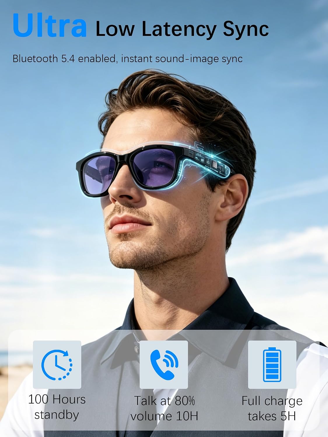 ES-S1 Smart AI Glasses with Open Ear Audio & Live Translation