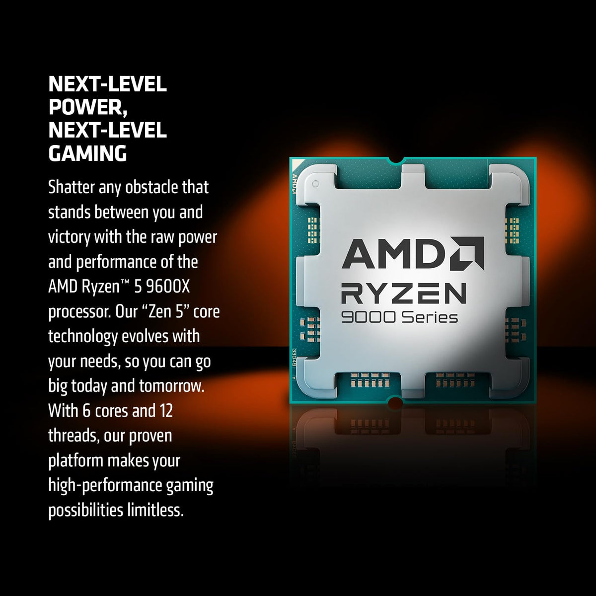 AMD Ryzenâ¢ 5 9600X 6-Core, 12-Thread Unlocked Desktop Processor