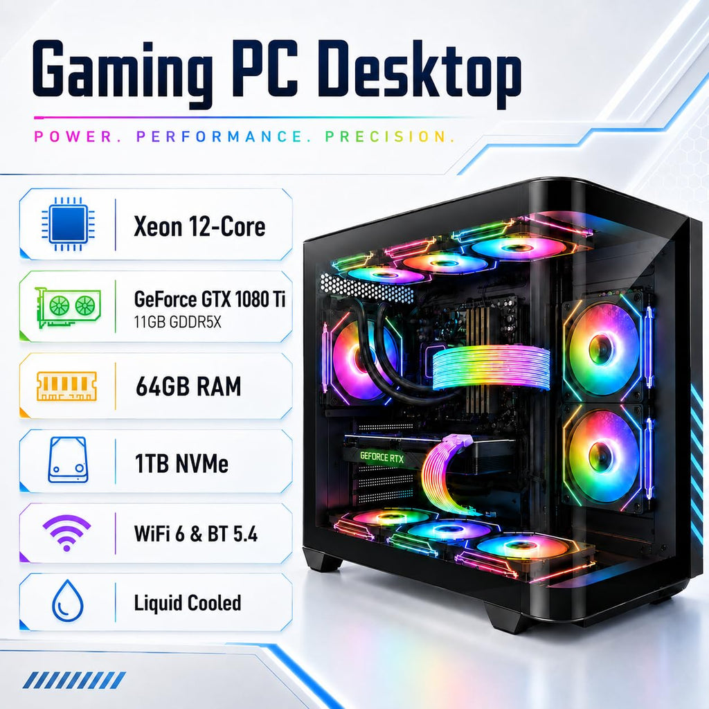 Gaming Desktop PC Computer 12-Core Processor Radeon RX580 GDDR5