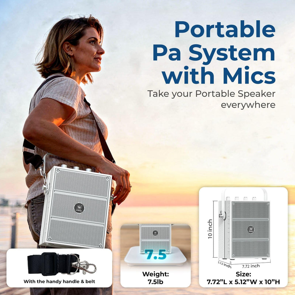 100W Powerful Voice Amplifier with 2 Wireless Microphones S99