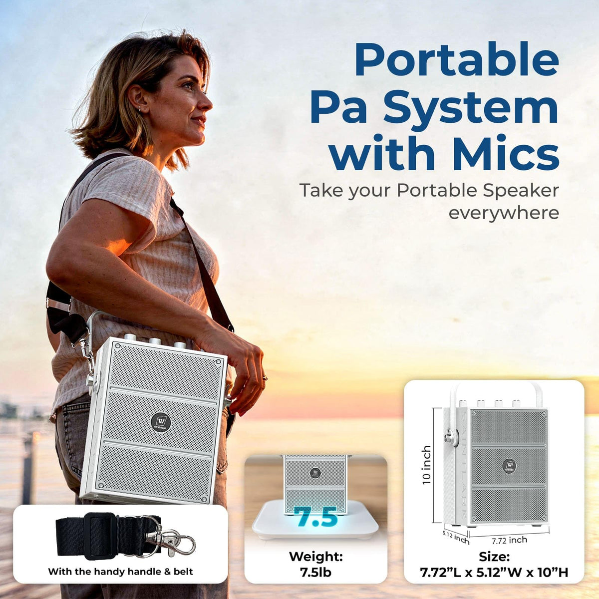 100W Powerful Voice Amplifier with 2 Wireless Microphones S99