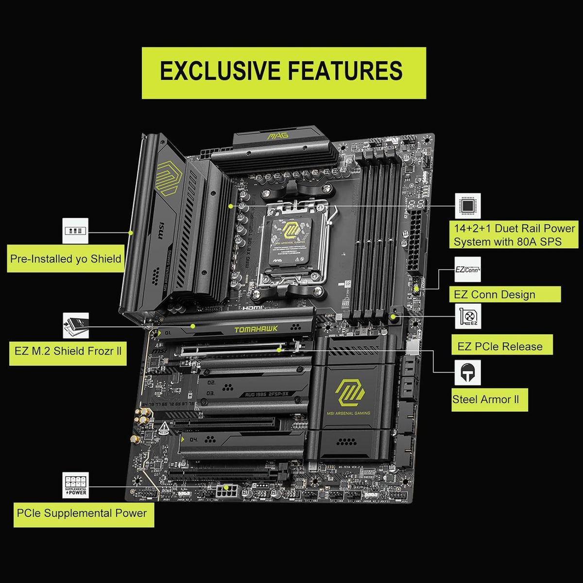 Micro Center AMD 9950X3D Processor with MSI MAG X870E Tomahawk Motherboard