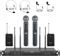 Phenyx Pro 4-Channel UHF Auto Scan Wireless Microphone System PTU-7000-2H2B