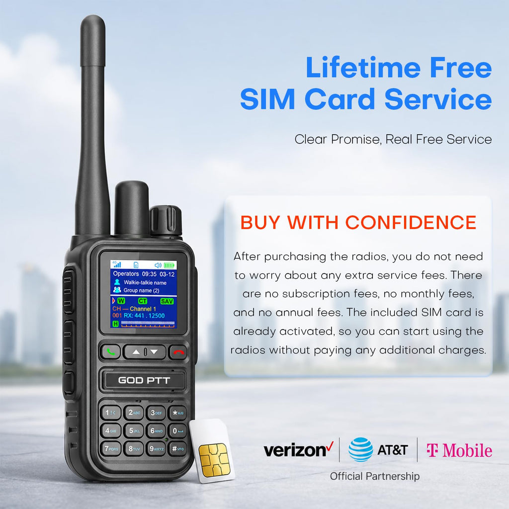 PoC+FRS Dual Mode 4G LTE Long Range Walkie Talkies, Blackï¼2-Pack