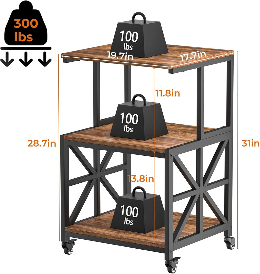 GreenForest Printer Stand with Lockable Wheels, Heavy Duty Printer Table
