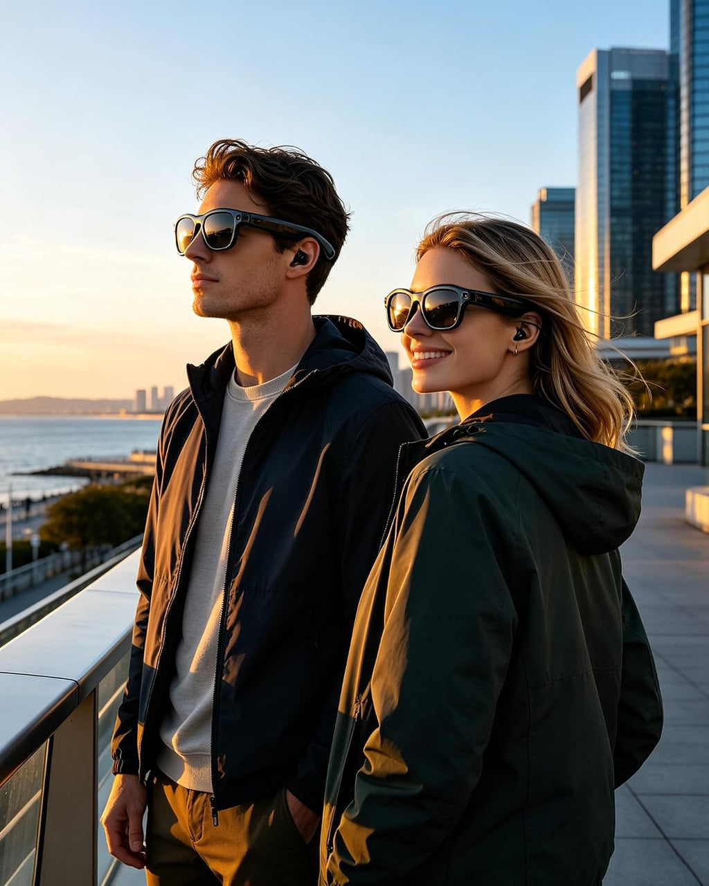 Smart AI Glasses with Camera, 1080P HD Video & 8MP Photo Capture, Real-Time Translation, Recording Glasses, Wireless Charging, Voice Assistant, Open-Ear Audio, Object Recognition, Bluetooth, 3 Lens