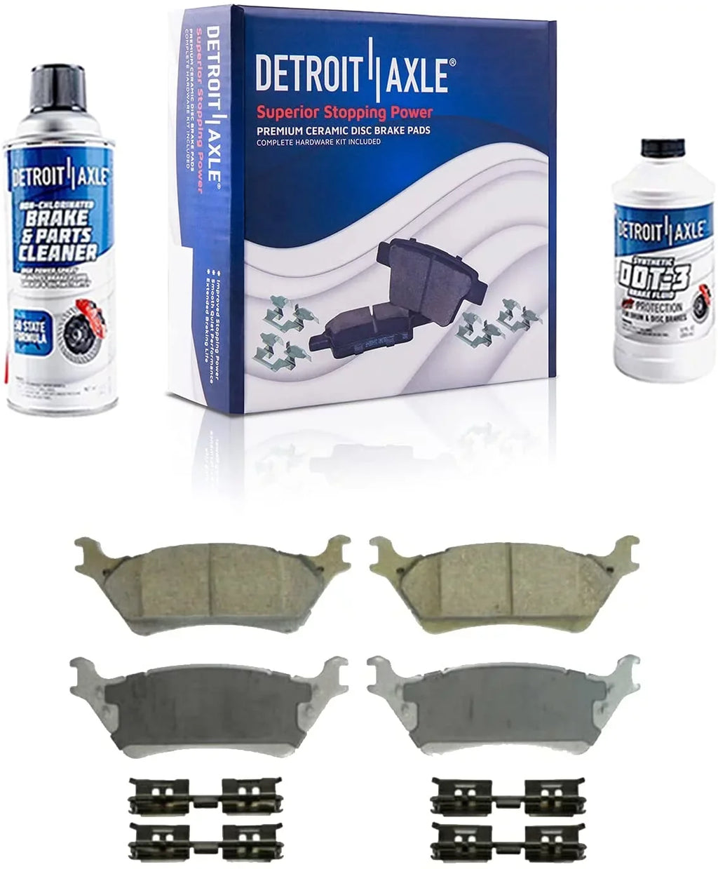 Detroit Axle - 6 Lugs Rear Brake Kit 2012-2020 Ford F-150 Drilled Slotted Disc Brake Rotors Ceramic Brakes Pads 2013 2014 2015 2016 2017 2018 2019 Replacement : 13.7" Rotor