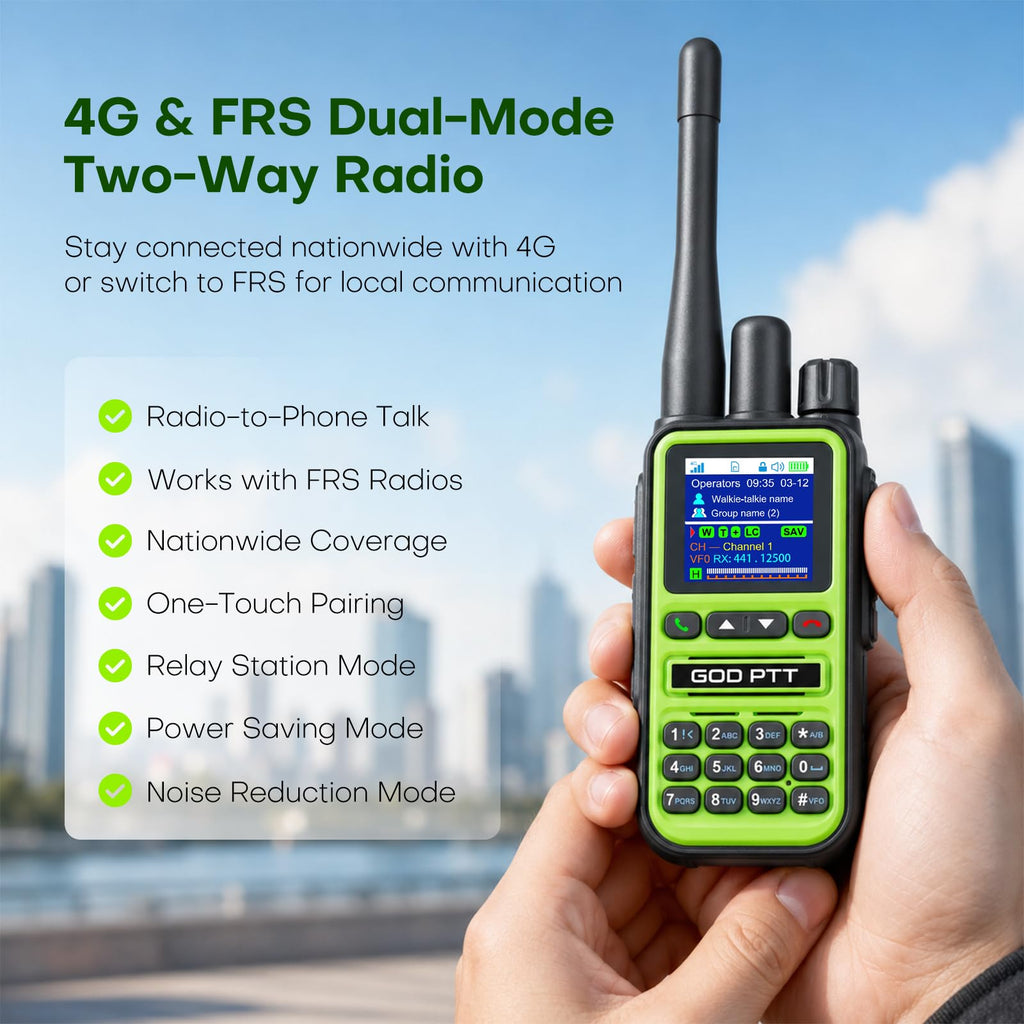PoC+FRS Dual Mode 4G LTE Long Range Walkie Talkies, Blackï¼2-Pack