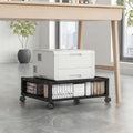 Zonon 2 Tier Printer Stand Under Desk with Wheels, Open Shelf, Black