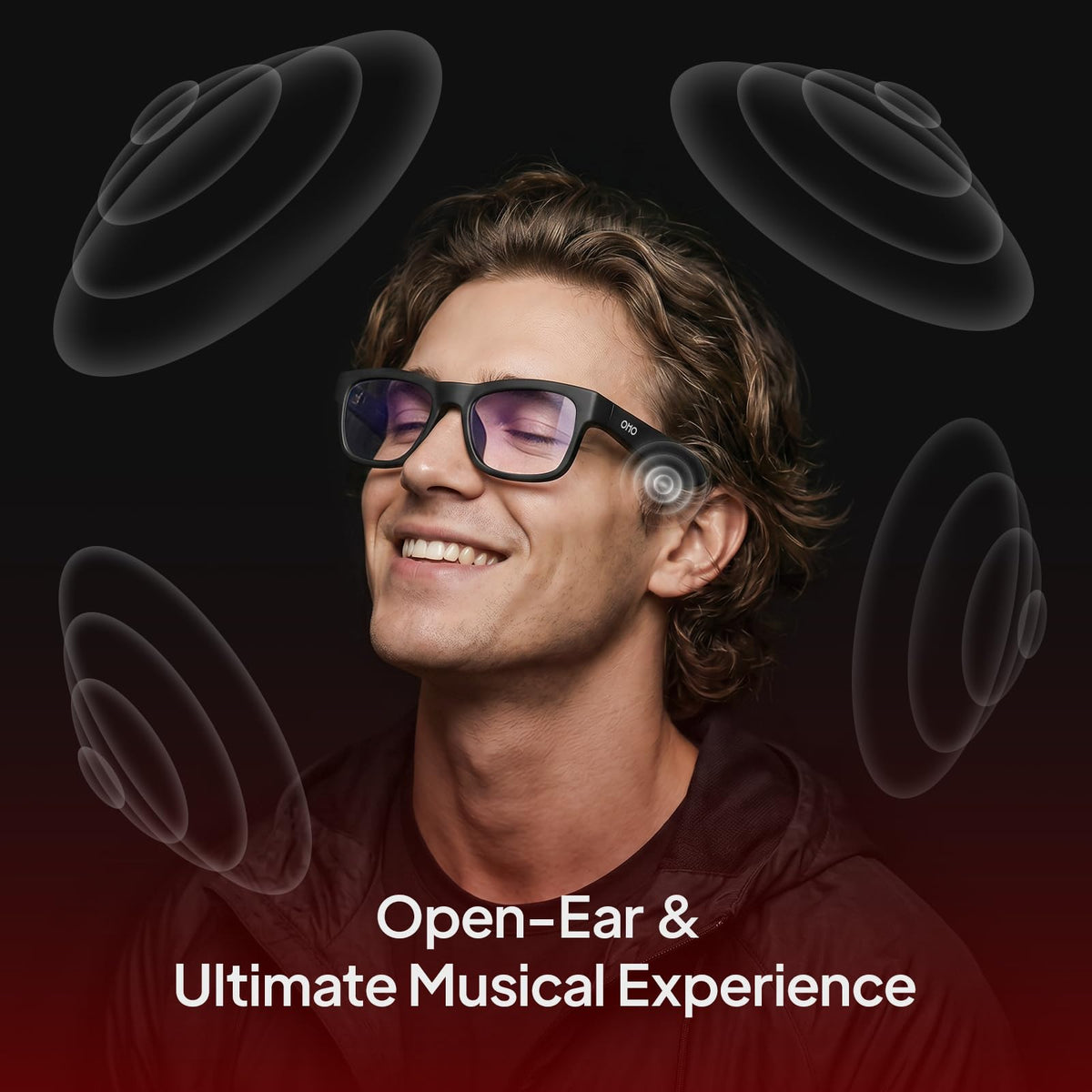 OHO AI Smart Glasses, UV400 Z87+ Audio Open Ear Bluetooth Sunglasses