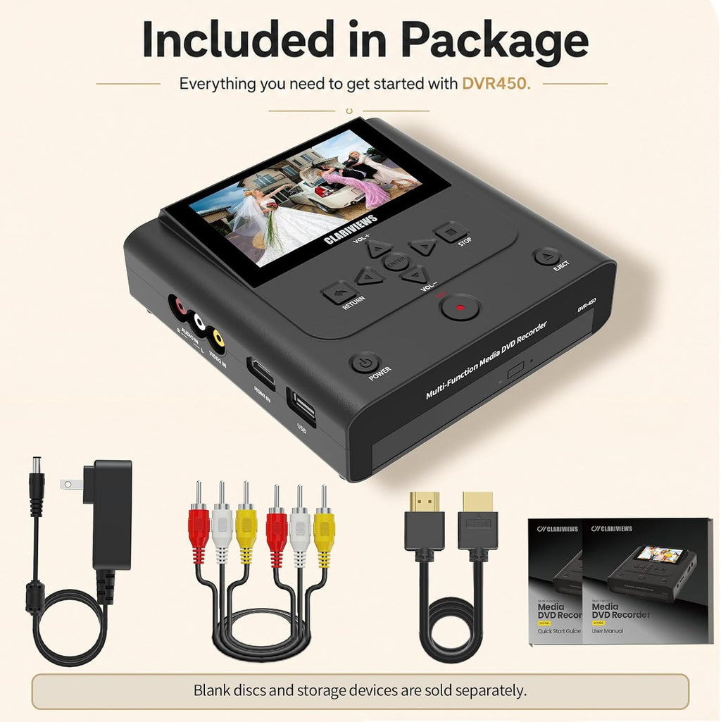 Standalone VHS to DVD Recorder with HDMI Real-Time Recording, No PC,