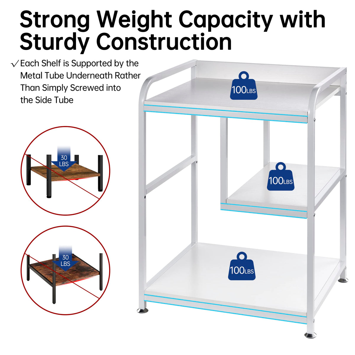 Fannova Large Printer Stand with PC Tower Shelf for Home Office Storage