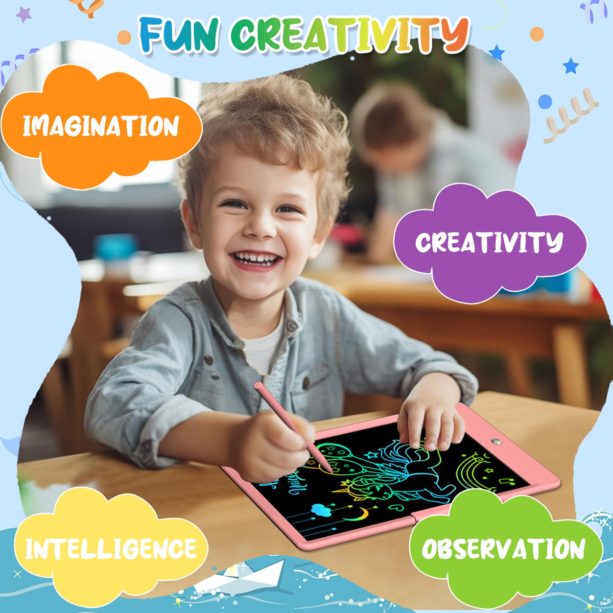 LCD Writing Tablet for Kids 10 Inch Reusable Drawing Tablets for Kids Colorful Writing Board Electronic Drawing Board Educational and Learning Toys for 2-4 Year Old Boys