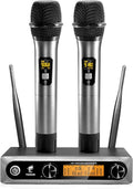 TONOR Wireless Microphones System, 2 * 15 Channel Dynamic Mics Silver*2