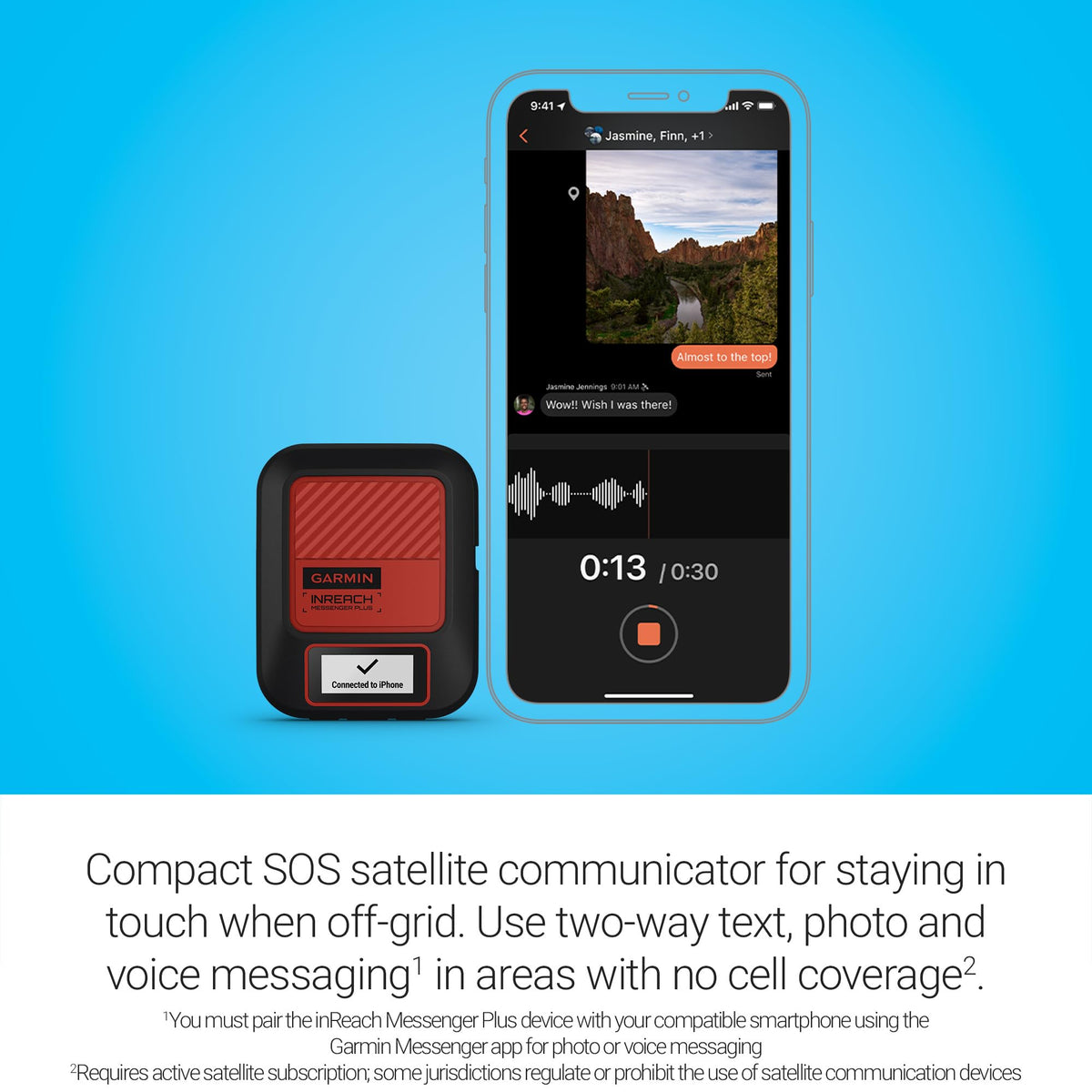 Garmin inReachÂ® Messenger Satellite Communicator, Global Two-Way Messaging