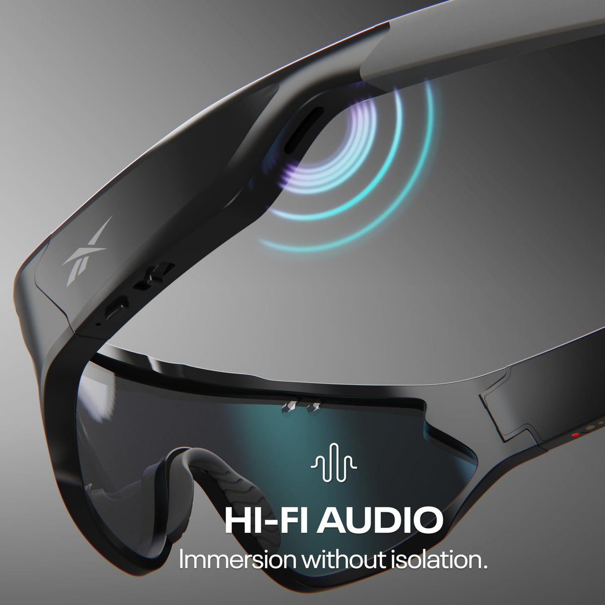 Reebok Flash Smart Audio Glasses, Iridescent Polarized, Powered by Lucyd