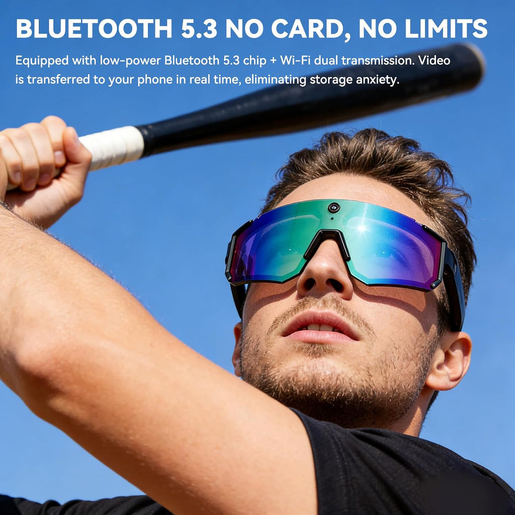 Pro AI Smart Glasses with 32MP Camera for Cycling & Hiking