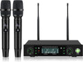 Professional Wireless Microphone System, 500ft Long Range 2.4G Cordless Mic Set with 40H Playtime, Dynamic Microphones Memory Function for Karaoke Singing, DJ, Church, Party, Wedding