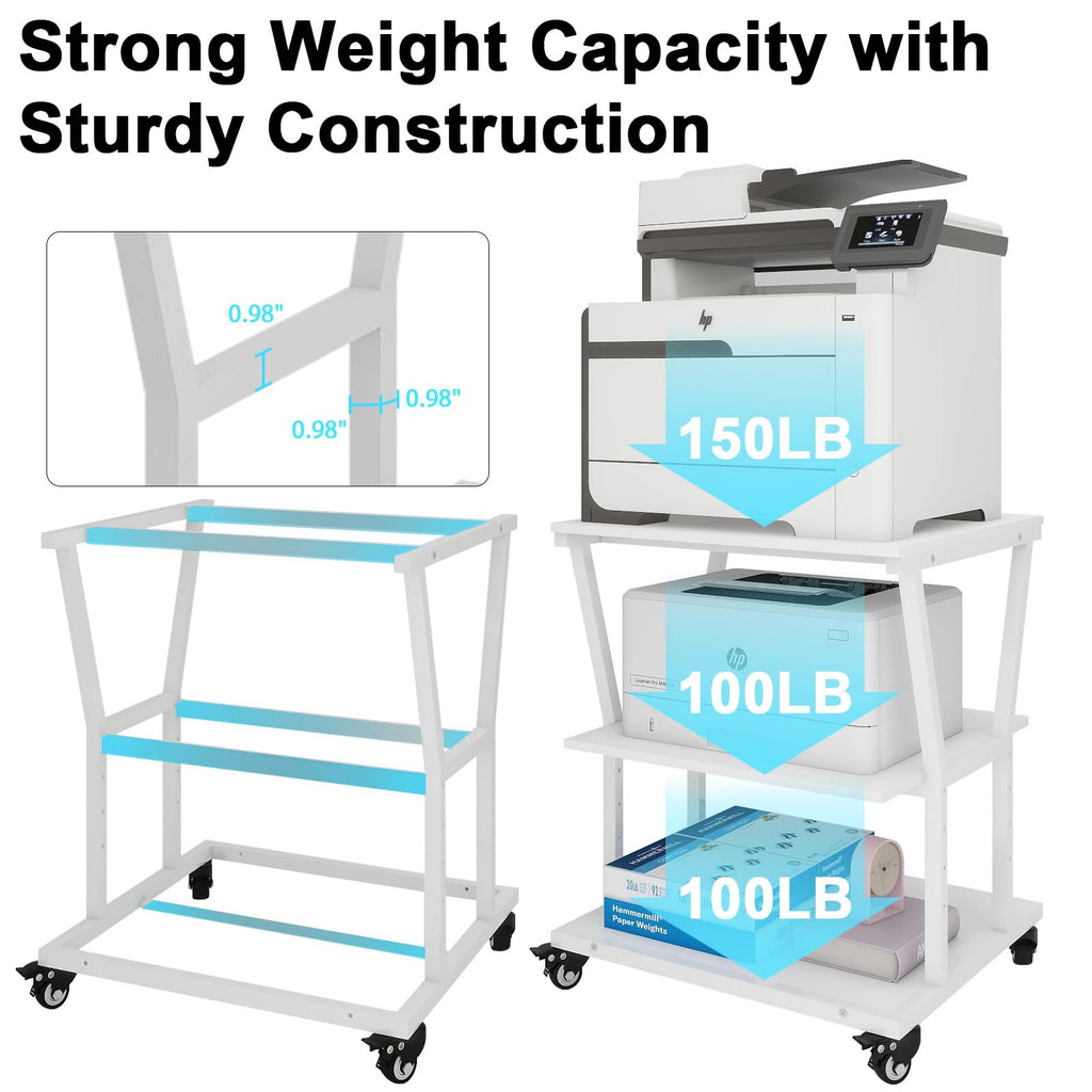 Natwind 2 Tier Printer Stand, 24''x24'',for Large Heavy Printers, Retro