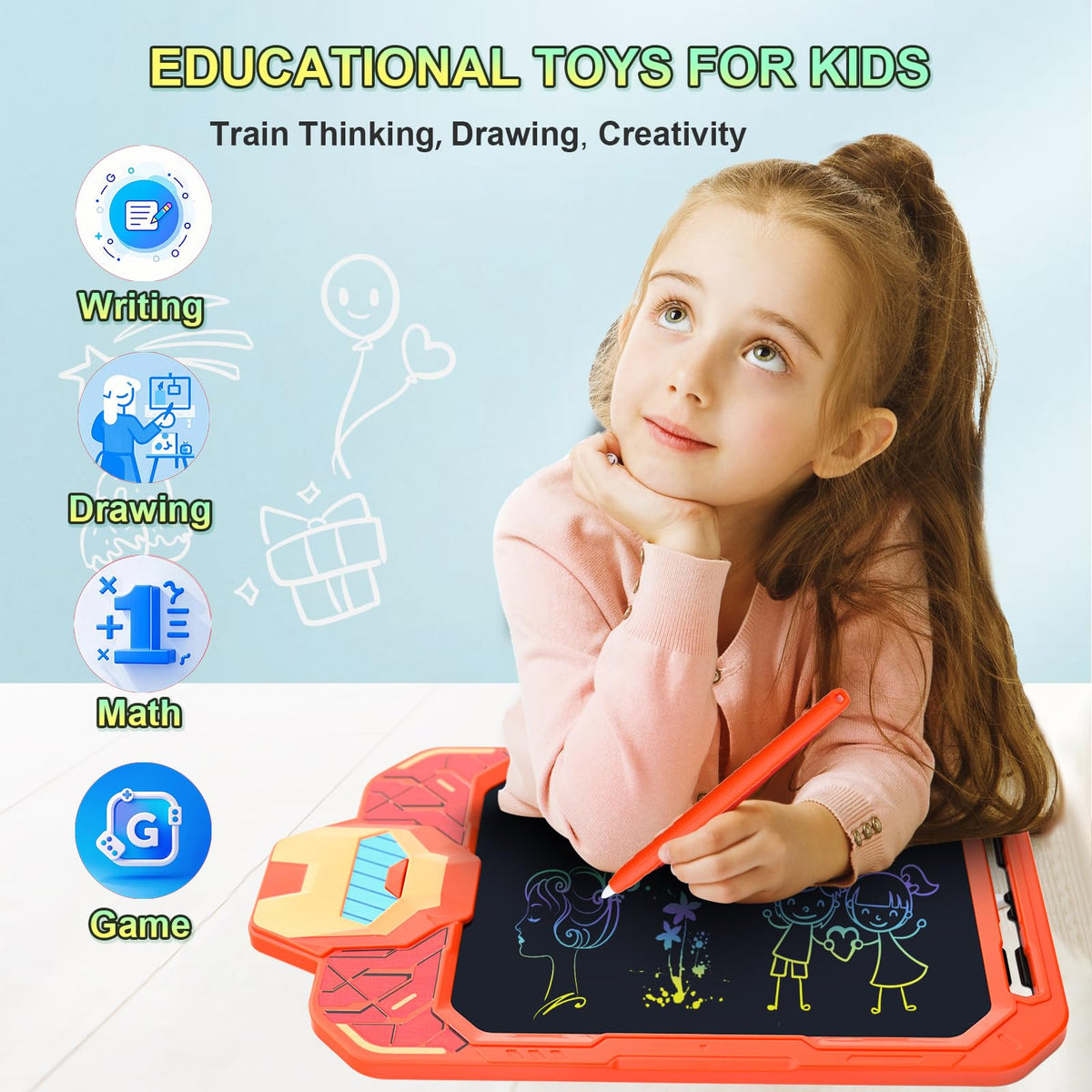 LCD Writing Tablet for Kid, Spider Design Drawing Pad, 10 Inch