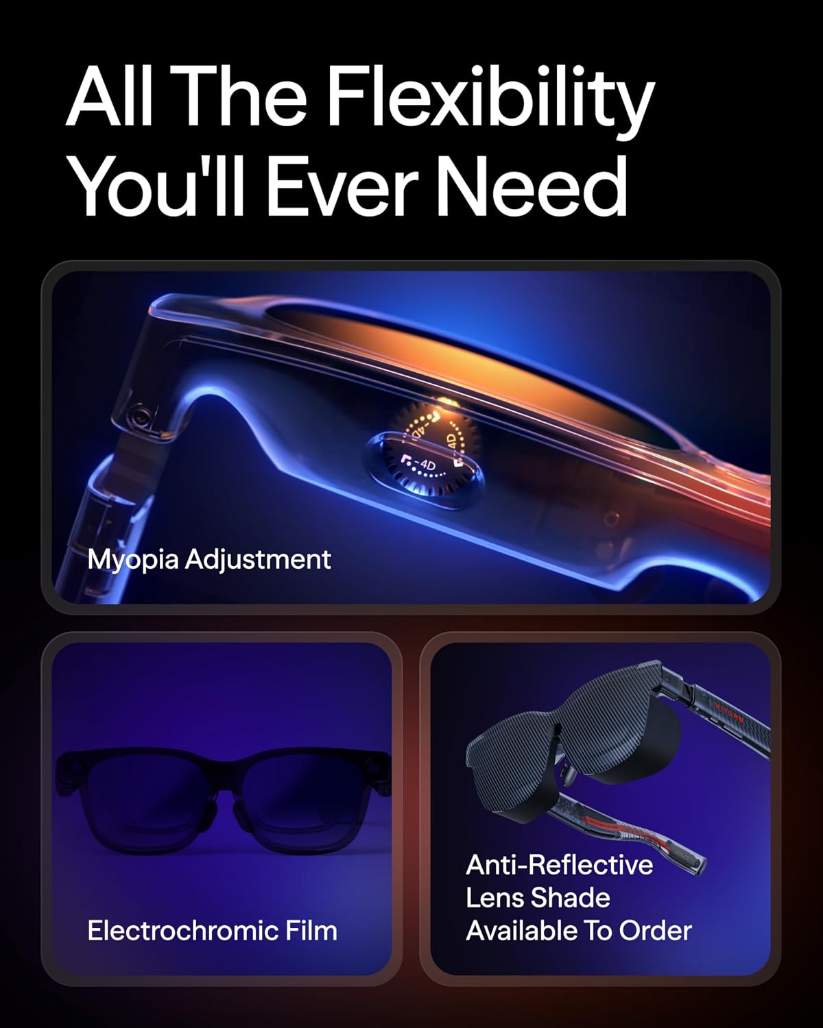 VITURE Luma Pro XR/AR Glasses, 152" 1200p 1000 Nits Sharp Screen, 52Â° FOV