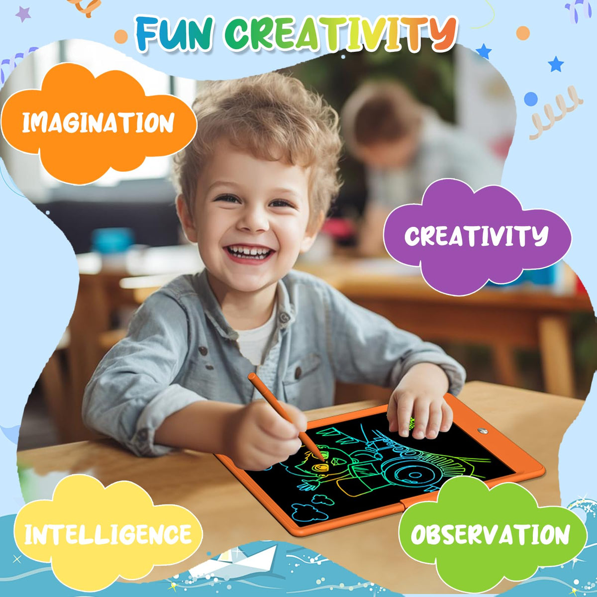 LCD Writing Tablet for Kids 10 Inch Reusable Drawing Tablets for Kids Colorful Writing Board Electronic Drawing Board Educational and Learning Toys for 2-4 Year Old Boys