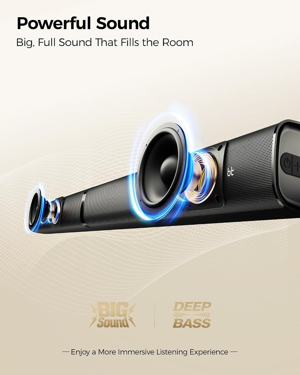 Karaoke Soundbar with Subwoofer for TV and 2 Wireless Microphones