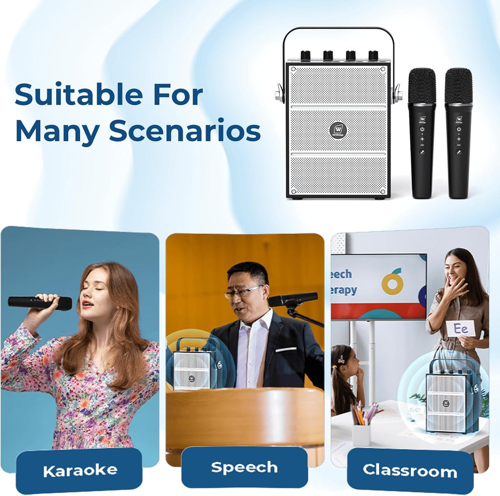 100W Powerful Voice Amplifier with 2 Wireless Microphones S99