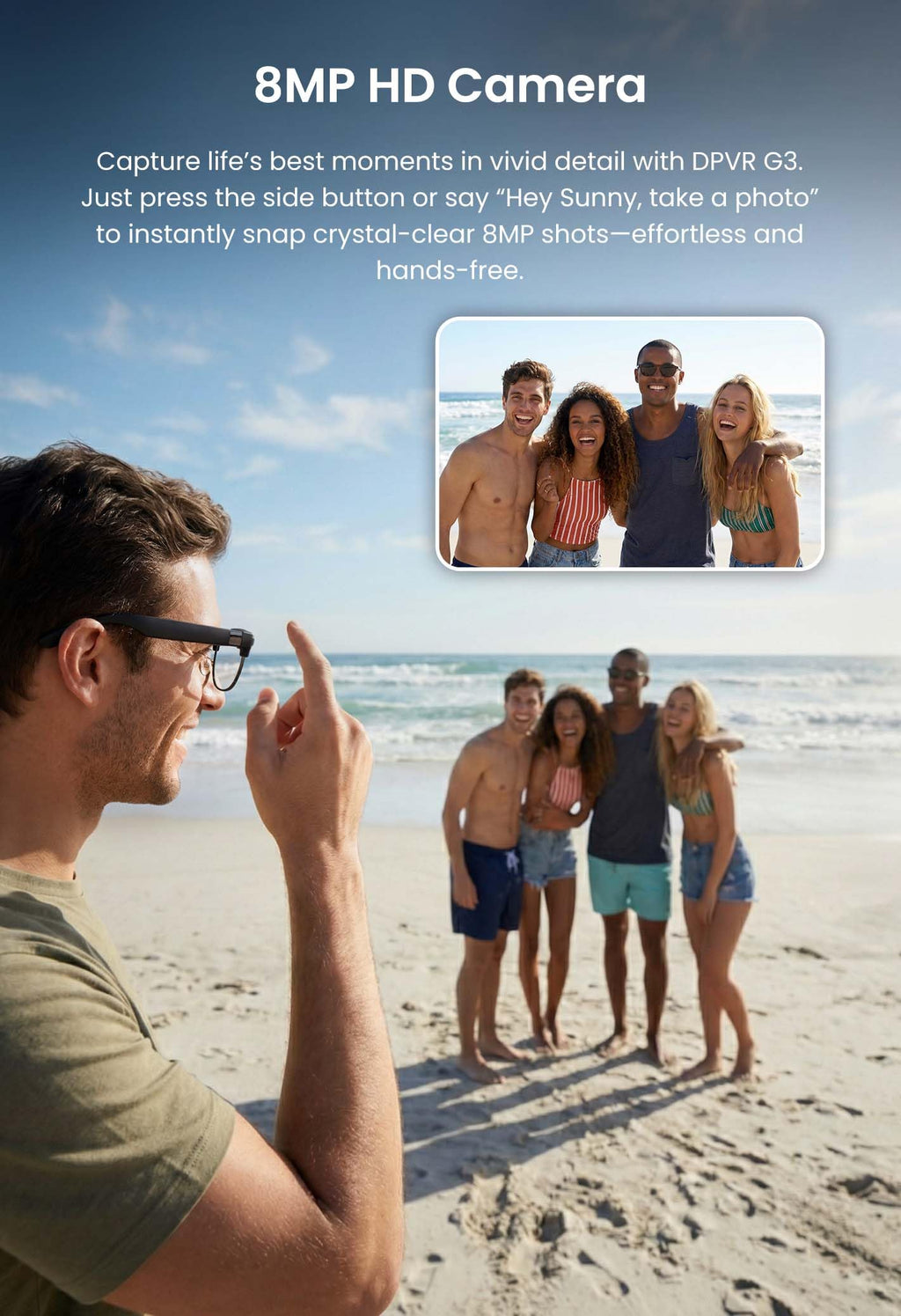 G5 AI Smart Glasses with Camera, 13MP Recording Glasses for Big Heads - XXL