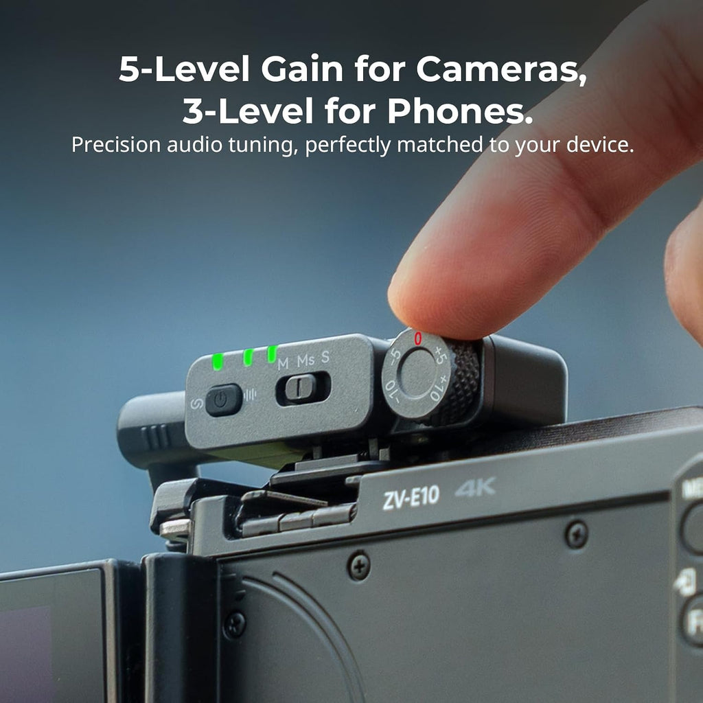 SmallRig S70 Wireless Mic (2 TX + 2 RX + Charging Case) - Black