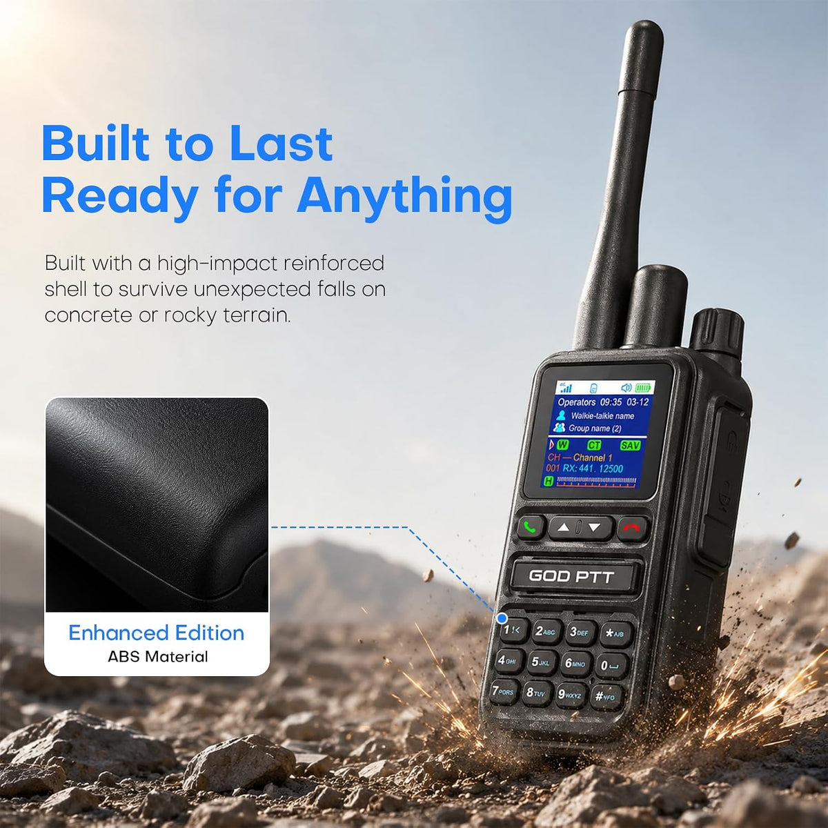 PoC+FRS Dual Mode 4G LTE Long Range Walkie Talkies, Blackï¼2-Pack