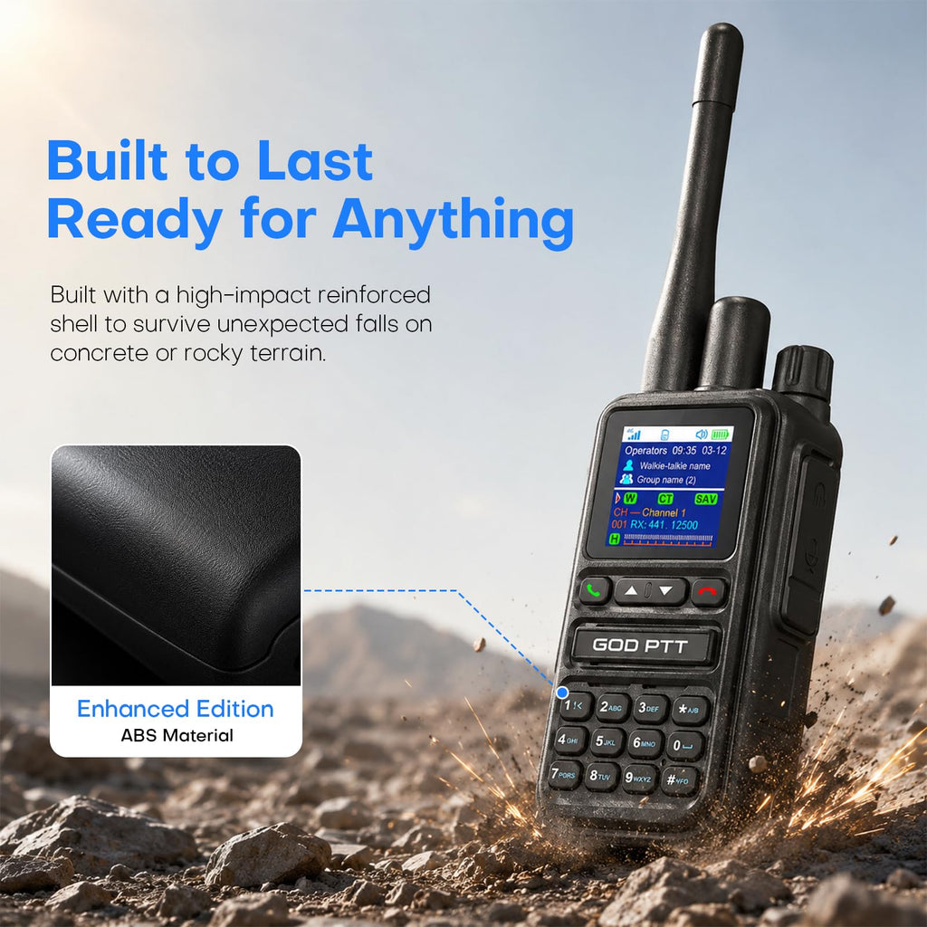 PoC+FRS Dual Mode 4G LTE Long Range Walkie Talkies, Blackï¼2-Pack