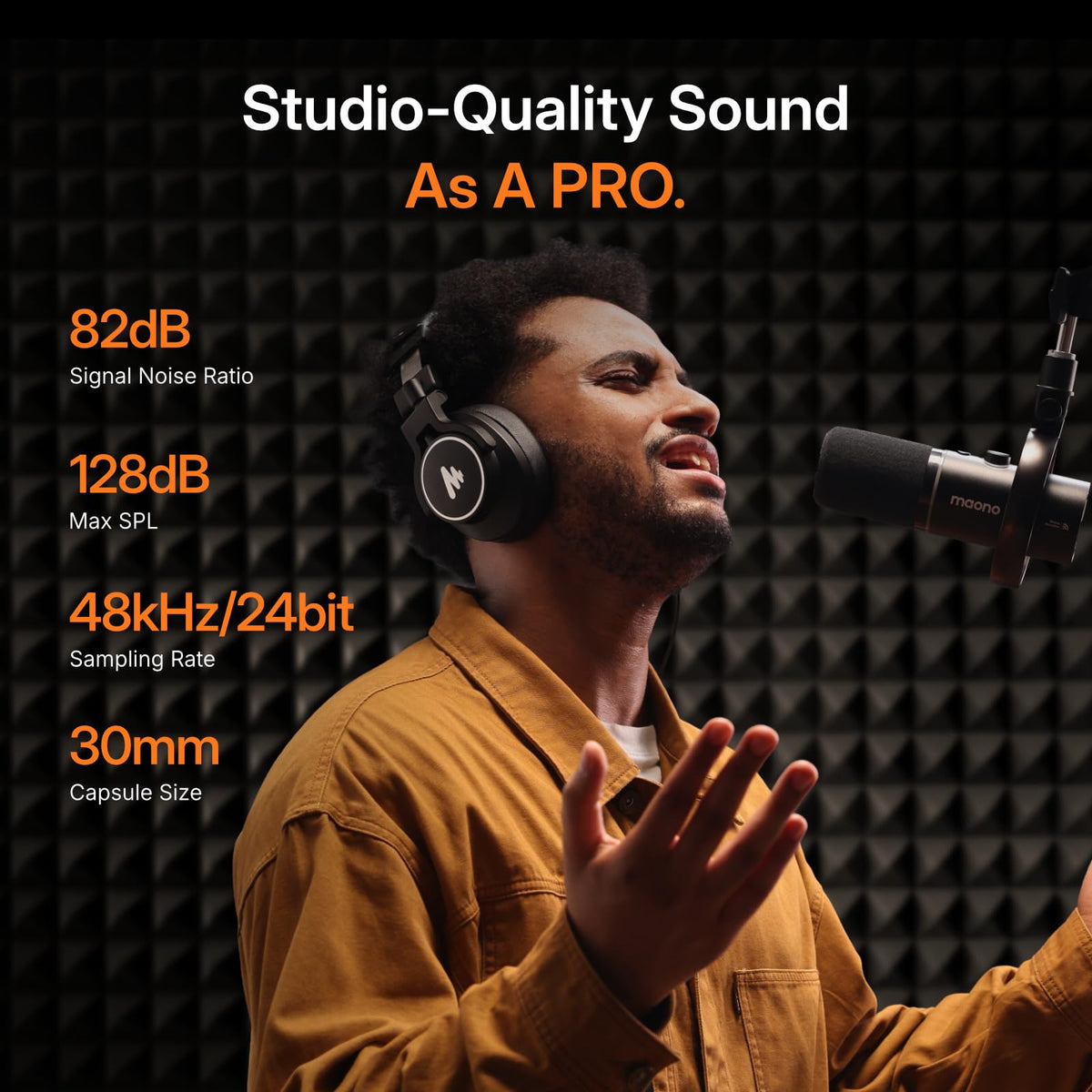 MAONO PD200W Hybrid Wireless Podcast Microphone for PC, Dynamic XLR USB Mic