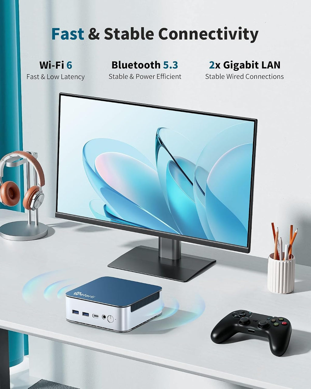 Getorli Mini PC AMD Ryzen 7 6800H(Beats 7640HS/7730U), 32G LPDDR5 1TB NVMe SSD Desktop Computer, Triple Display 4K, WiFi 6, BT 5.3, Dual LAN, Mini Gaming PC for Office, Video Editing, Home Theater