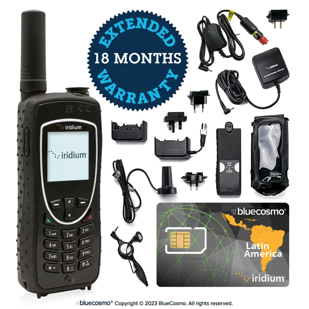 BlueCosmo Iridium Extreme Satellite Phone & 600 Minute 1 Year Global Prepaid SIM Card - Voice, SMS Text Messaging, GPS Tracking, Emergency SOS - Online Activation - 24/7